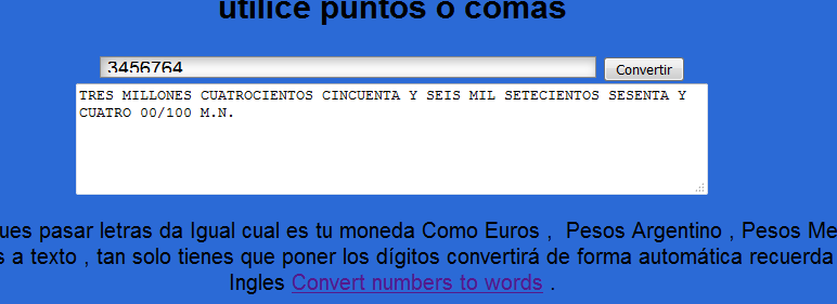 Escribir Numeros A Letras